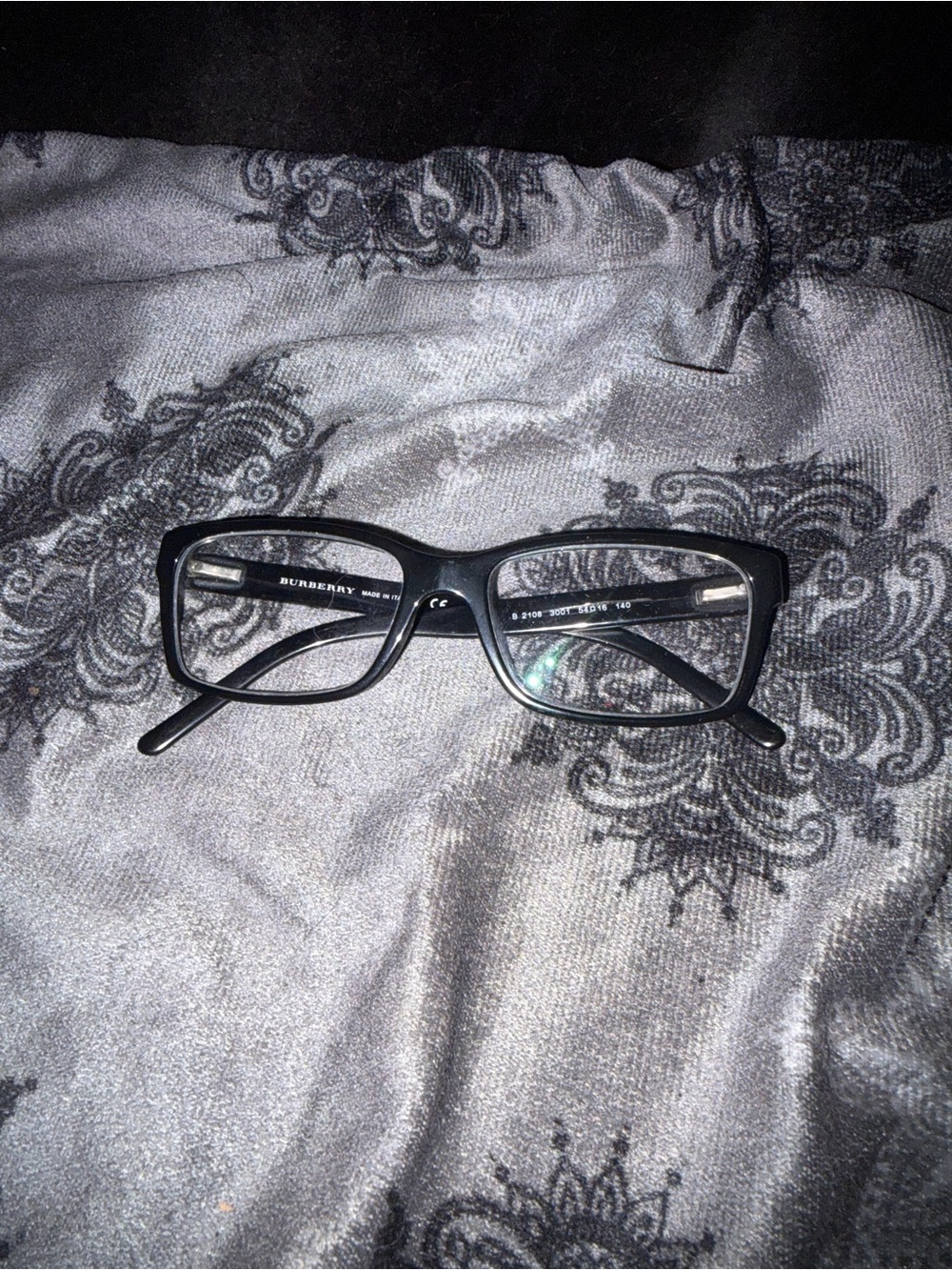 Burberry Black Rectangular Women's Glasses with Subtle Logo